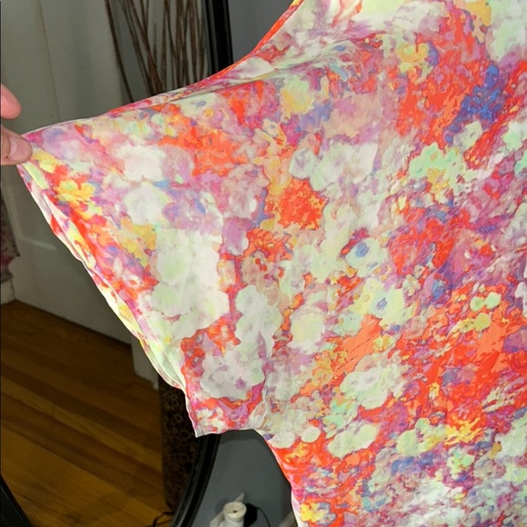 Decree Pink and Orange 3/4 Sleeve Flowy Blouse - Picture 6 of 7